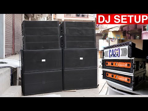4 Bass 4 Line Array DJ SETUP With DJ Amplifier,Mixer,Crossover