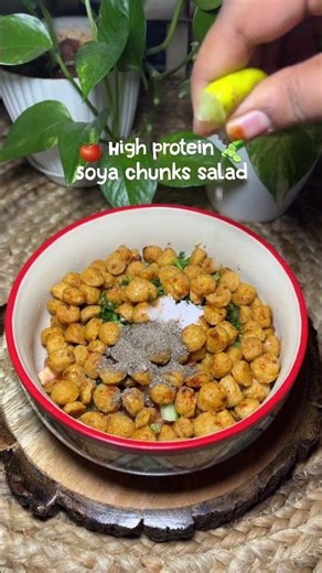 🥗 Protein-packed and delicious — this soya chunks salad keeps me full for hours✨. #trending #salad