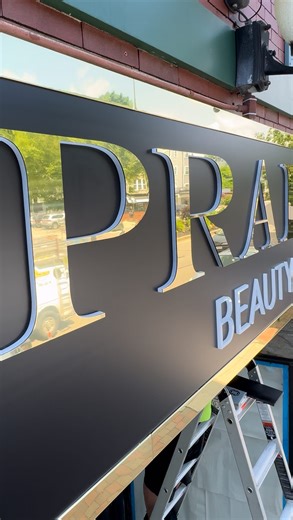 “BRAND IDENTITY SOLUTIONS” on Instagram: "✨ Acrylic Push-Through Signs with LED illumination are the perfect way to give your business a sleek, modern edge! The precision-cut acrylic letters glow brilliantly, while ACM (Aluminum Composite Material) provides a durable, upscale finish that elevates any storefront. Whether it’s for a salon, boutique, or restaurant, this combination of style and quality is sure to turn heads day and night. 💡 Stand out. Be unforgettable. Go modern. #Signs #Boston #W