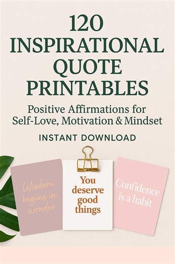 120 Motivational Quote Printables, Pink Floral Affirmations (digital Download) - Etsy