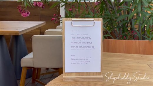 Wooden Table Menu Holder: Custom Menu Board With Steel Clip - Etsy