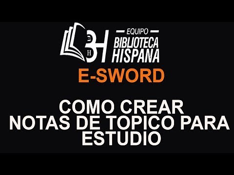 Como Utilizar las Notas de Topico para estudio personal.Tutorial E-sword en espanol