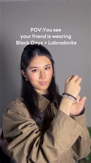 You see your friend is wearing #BlackOnyx + #labradorite #crystalmeaning#energyprotection #fyp #pov