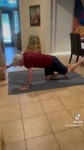 If you’re able to put weight on your knees, the bird dog is a wonderful exercise. Really feel your legs and arms lengthen, brace your core, retract your shoulders and start with 8-10 on each side. Enjoy! | A Balanced You