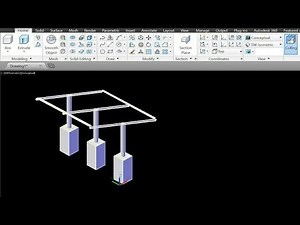 #Solar modules structure in AutoCAD 3d design solar panel Mounting Structure three columns system#
