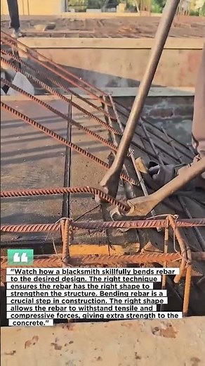 Watch how the blacksmith skillfully bends the reinforcing steel according to the desired design.