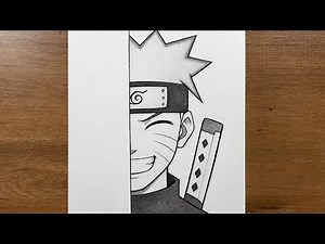 How to Draw Naruto Half Face 🔥 | Easy Anime Drawing Tutorial