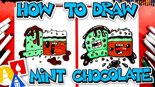 How To Draw Funny Mint Chocolate Chip Ice Cream And Brownie - Art For Kids Hub — Free Drawing Lessons for Kids -