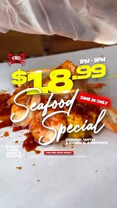3.1K views · 18 reactions | Two Fish $18.99 Weekly Seafood Special is here! 呂 Every Tuesday-Thursday! BYOB (Beer, Wine or Champagne) - Open til 10pm #twofish | Two Fish | Facebook