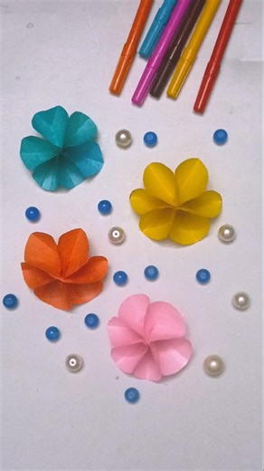 How To Make Flower From Circle Shape|#diy#flowers#craft#reels#shorts#art#viral#trending#homedecor