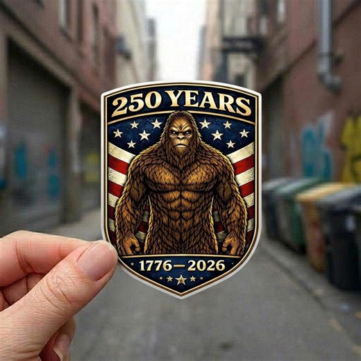Patriotic Bigfoot 250 Years USA Sticker: Funny Legend Decal - Etsy