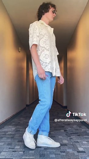 DIY Upcycled See-Through Fashion: Braile Ivory Thrift Flips Men