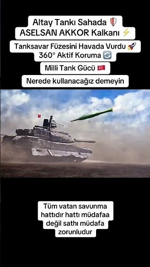 Altay Tank with AKKOR Active Protection System in Action #shorts #altaytankı