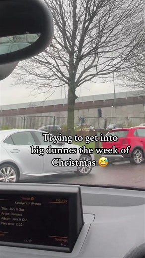 Traffic backed up all the way around the roundabout 🫣🎄 #christmas #dunnes #fyp #cork