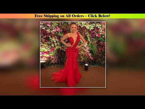 Sexy Red Lace Prom Dress One Shoulder Appliques Mermaid Party Gown For Women Formal Evening Dress