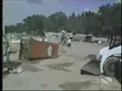 Porta Potty Tips Over While Guys Inside