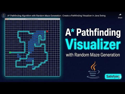 A* Pathfinding Algorithm with Random Maze Generation : Create a Pathfinding Visualizer in Java Swing