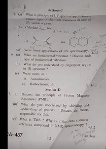 Section-C(a) What is the principle of UV-spectroscopy? Discus... | Filo