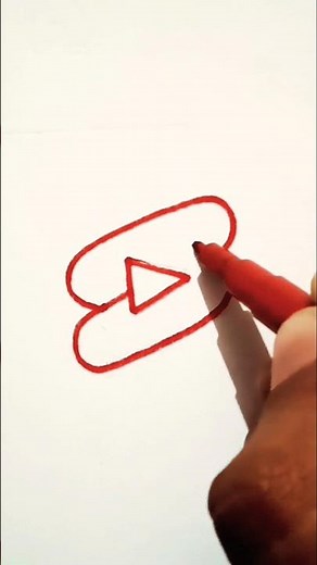 how to draw simple youtube shorts drawing #shorts #drawing #art #creative #youtubeshorts #logo #yt