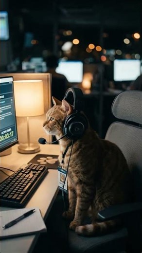 Cat Working as a Call Center Agent – Customer Service Like Never Before!