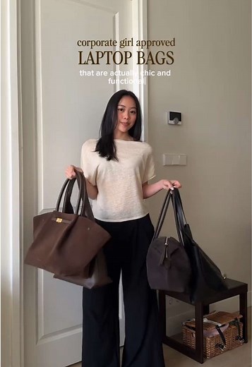 Corporate girl approved leather bags that fits a 13 to 17 inch laptop #demellier #laptopbag #workbag #leatherbag #sezane @Sézane @DeMellier