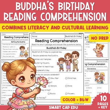Buddha’s Birthday Reading Comprehension Worksheets | 1st Grade