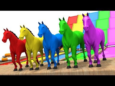 Learn Colors with Horse - Colors Learning Videos for Children - Animation for Kids