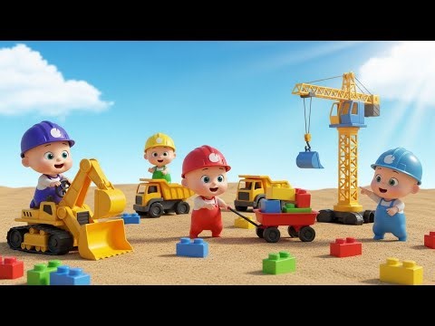 Mini Babies Construction Site 🏗️👶 | Toy Trucks & Building Fun | 3D Cartoon