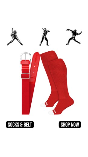 Baseball Socks and Belt Combo Set for Boys & Girls, Adult and Youth Sizes (Red) #fathersdaygiftideascustomgamedayapparegamedaygoods #menssports #koifootwear #sportsocks #baseballaccessories #sportsmangear #footballequipment #kidbaseball #athleticset #newyearsocks