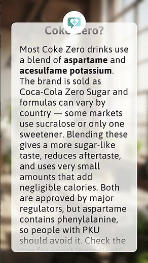 What sweetener is in Coke Zero?