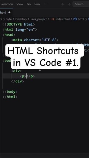 HTML Shortcuts in VS Code #1 | #shorts