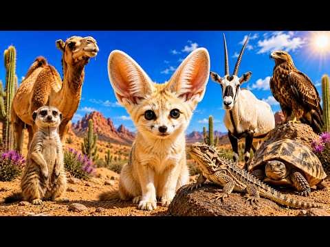 25 Desert Animals for Kids | Learn Desert Animals & Animal Sounds | Real Animals in 4K