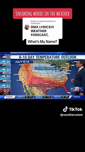 Replying to @jamienurideen Might be my best on-beat edit. @DMX “What’s My Name?” in the weather! #sneakingwordsintheweather #dmx #rap #hiphop @HipHopDX @REVOLT @Rolling Loud @RockTheBells #greenscreen