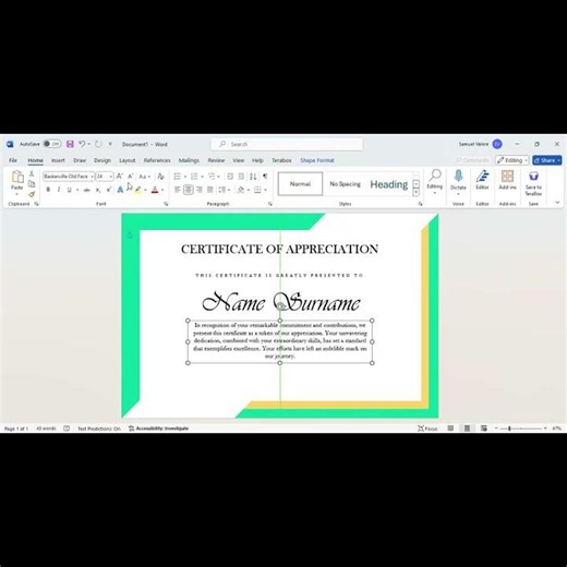 How to Make Simple Certificate in MS Word #certificate #design #msword