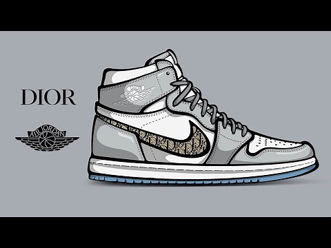 Procreate Drawing Process｜Dior × NIKE AIR JORDAN 1