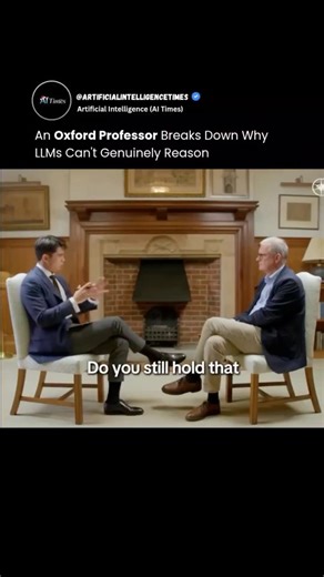 AI Times | Artificial Intelligence | 🧠⚠️ “AI doesn’t actually think” — Oxford professor drops a reality check An Oxford professor explains why LLMs like GPT-4 can sound... | Instagram