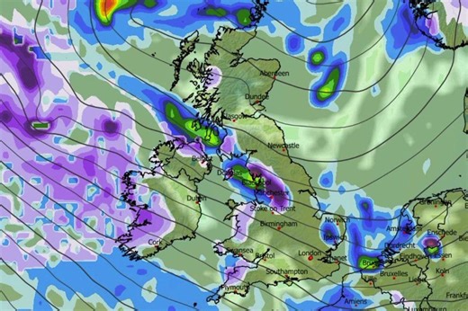 UK snow maps show 28 hour blizzard