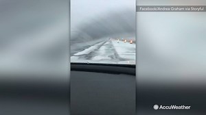 That’s not snow, it’s hail covering the roads yesterday in Kimball, Nebraska! | AccuWeather
