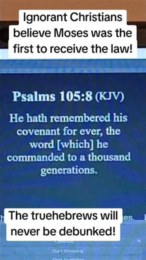 Ignorant Christians believe Moses was the first to receive the law!