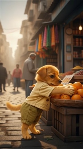 A Poor Puppy is Very Hard Working Buy A New Orange And Juice Shop 🥹
