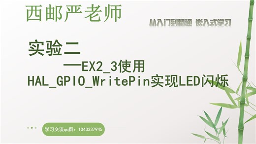 《嵌入式系统设计实验》EX2_3使用HAL_GPIO_WritePin实现led闪烁