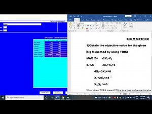 Big M method using TOra