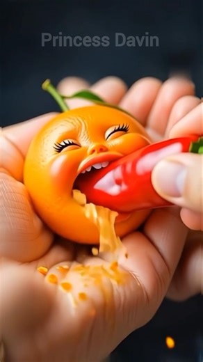 Orange eating big chili is so spicy 🔥🥵 #cute #shortvideo #shorts #short #cartoon