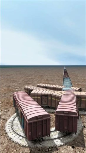 Extreme Massive Train On Dangerous Bumpy Tracks 😵 BeamNG Train simulator 3D #shorts