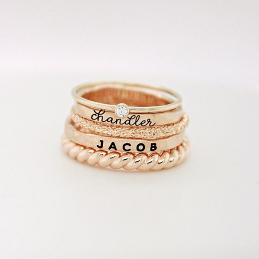 Design Your Own Ring Set | Personalized Stacking Rings | Custom Initial Rings - Etsy