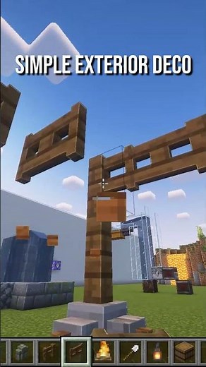 Easy Exterior Deco Tutorial #minecraft #minecraftshorts #minecraftguide #minecrafthowto #redstone