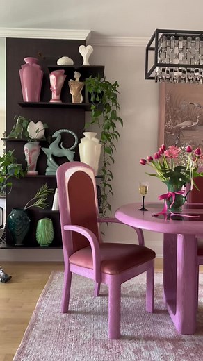 🎀 our new 1980s dining set 🎀 and she’s perfect!!!! #vintagehome #1980saesthetic #colourfulhome #diningroomdecor