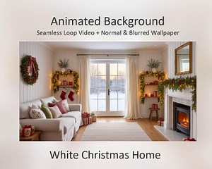 Animated Christmas Home Zoom Background | Holiday Fireplace (16:9) - Etsy Canada