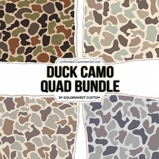 Duck Camo Pattern, Old School Camo Seamless Patterns, Hunting Camo Png, Digital Download for Retro Camo, Camo Bundle Set, Vintage Camo - Etsy