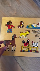 Vintage Holzpuzzle: Playskool Kleiner Junge Blau oder Fisher-Price Bauernhof Tiere - Etsy.de